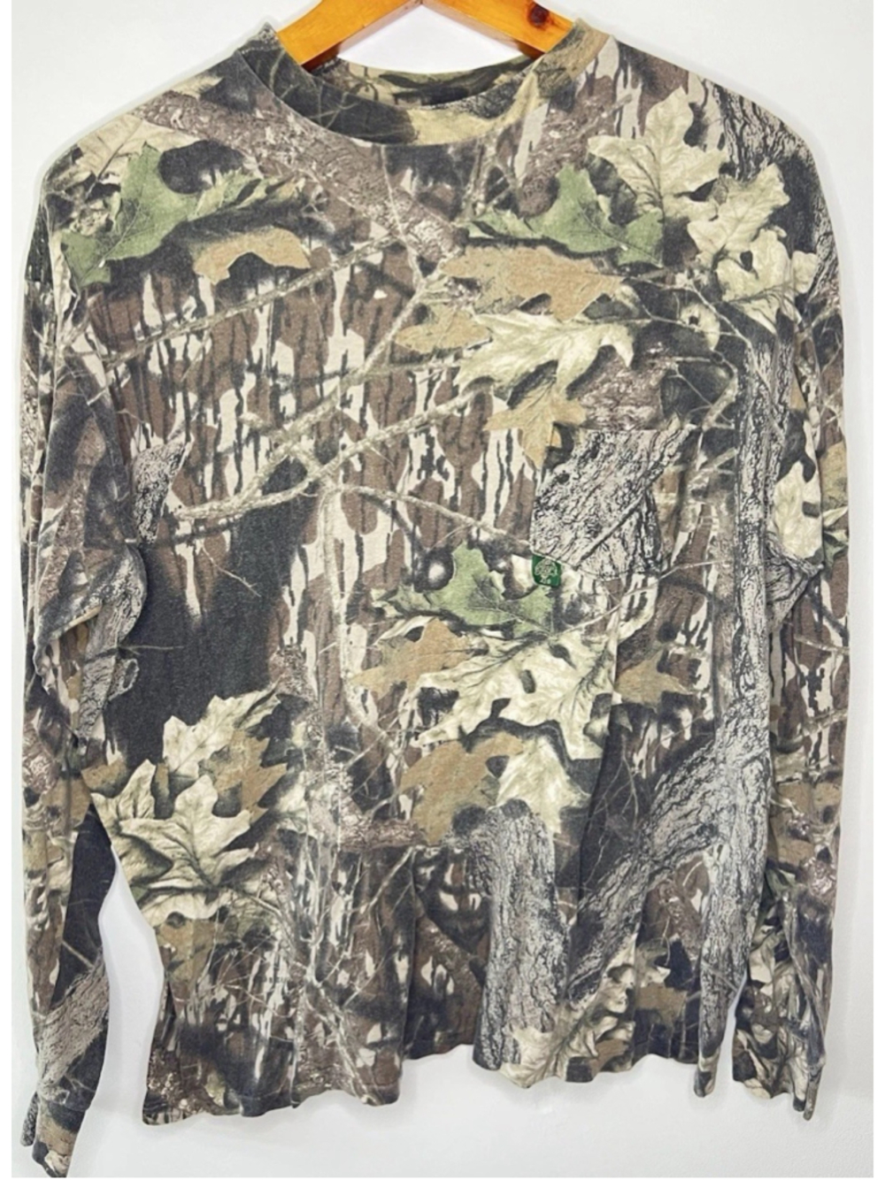 Vintage Mossy Oak Camo Long Sleeve TShirt Men’s Size XL Brown Camouflage USA 90s